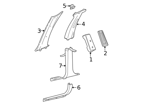 Interior Trim - Pillars for 2005 Mercury Sable #0