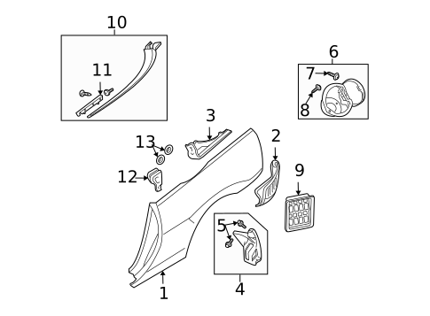 Quarter Panel & Components for 2010 Mitsubishi Eclipse #0