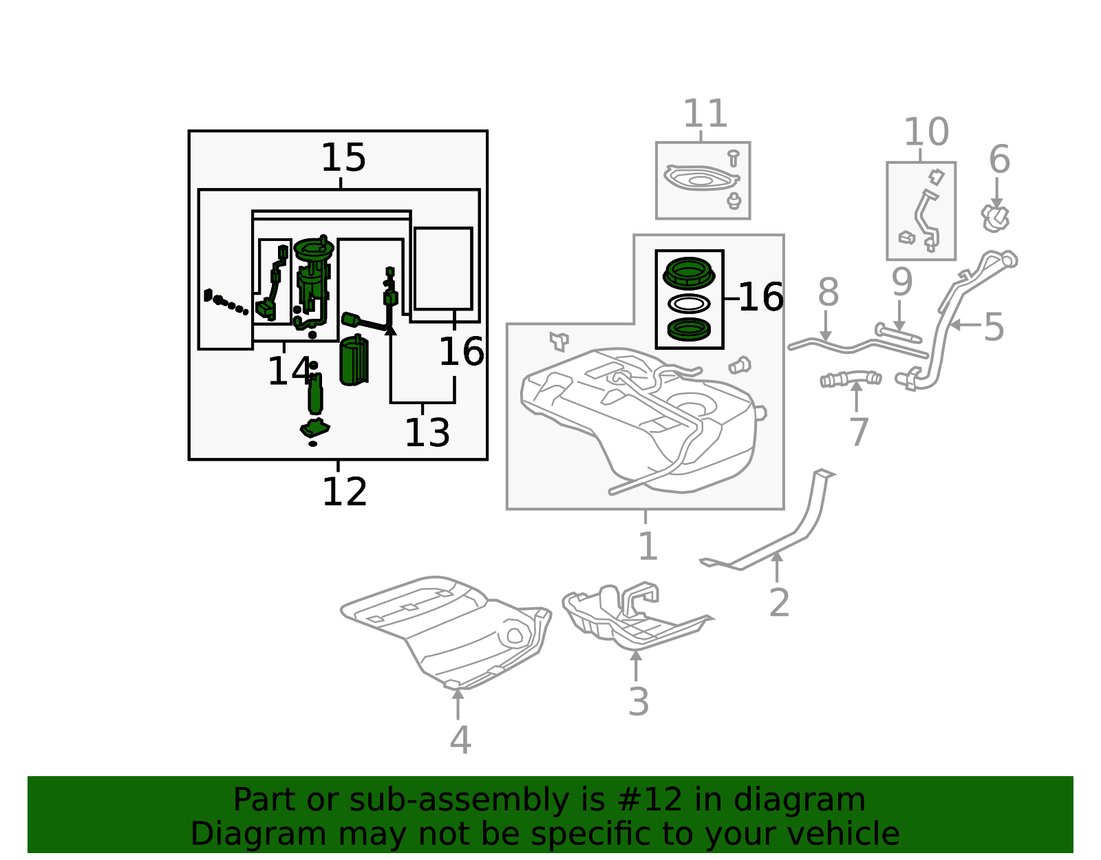 17045-SZA-A34 - Fuel Pump And Sender Assembly 2012-2013 Honda Pilot ...