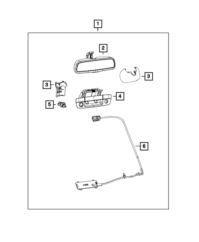 68104884AE - Mopar Accessories - Component Parts: Inside Rear View Mirror for Mopar Image image