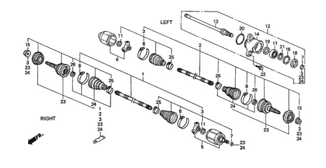 Driveshaft - Half Shaft (V6) for 1998 Acura TL #0