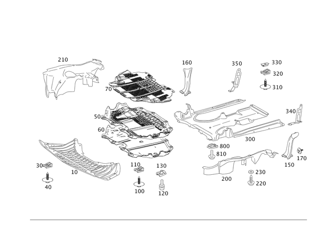 2215202123 - Chassis Sheet Metal/Air Intake: Cover, Engine Comp. Lower for Mercedes-Benz Image image