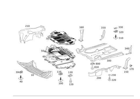 Engine Compartment Panelling, Gasoline Vehicles for 2012 Mercedes-Benz S400 #0