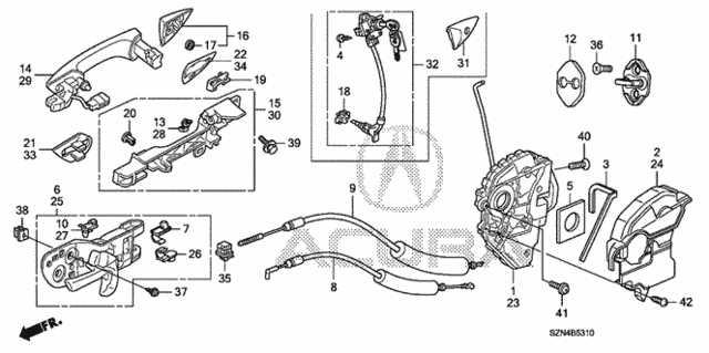 Front Door Locks - Outer Handle for 2010 Acura ZDX #0