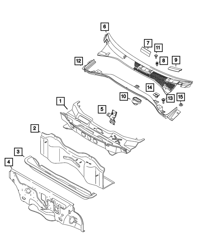 68656685AA - Body Sheet Metal Except Doors: Cowl And Plenum Panel for Fiat: 500E Image