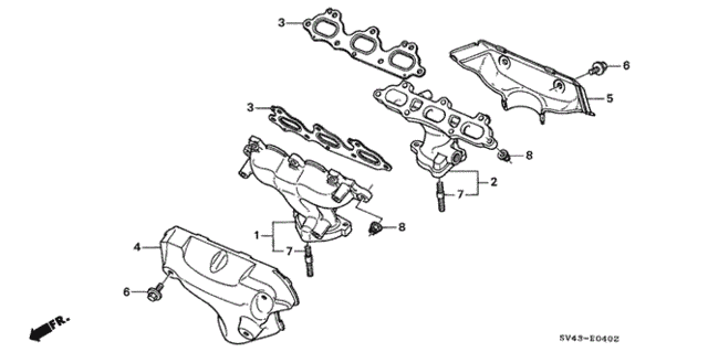 Exhaust Manifold (V6) for 1995 Honda Accord #0