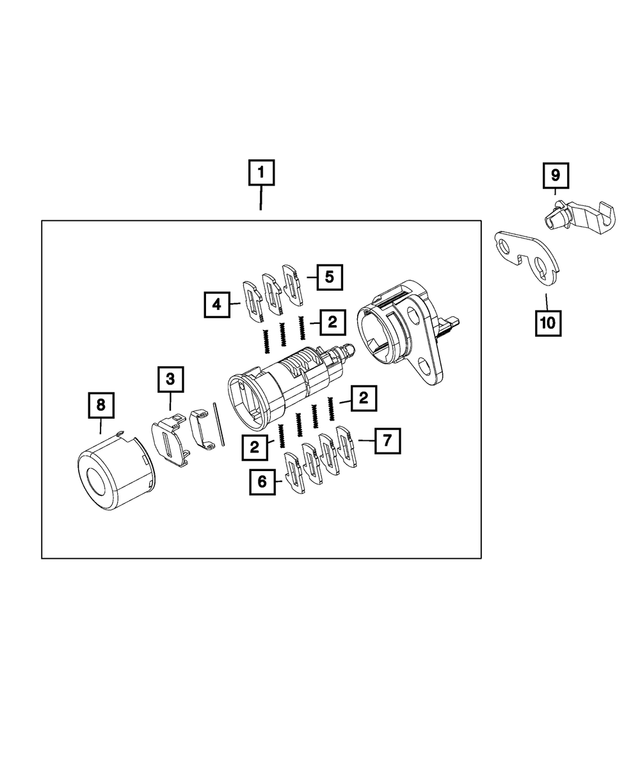 5191978AA - Doors, Door Mirrors and Related Parts: Door Lock Cylinder Lever for Mopar Image