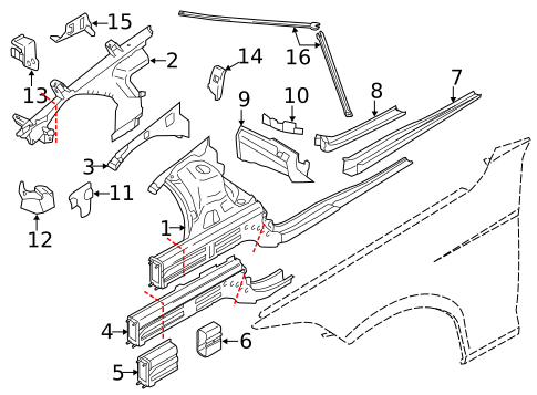 Structural Components & Rails for 2013 BMW X1 #0