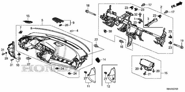 Instrument Panel for 2016 Honda Civic #0