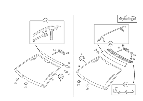 Windshield for 2000 Mercedes-Benz CLK430 #0
