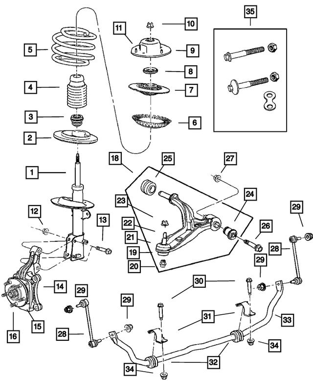 5006709AA - Front Suspension &amp; Drive: Front Coil Spring for Chrysler: Town &amp; Country, Voyager | Dodge: Caravan, Grand Caravan Image