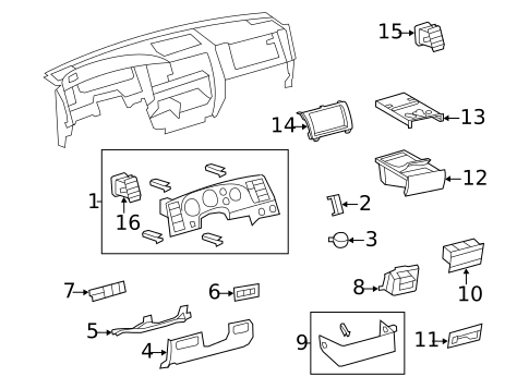 Instrument Panel Components for 2007 Toyota Tundra #0