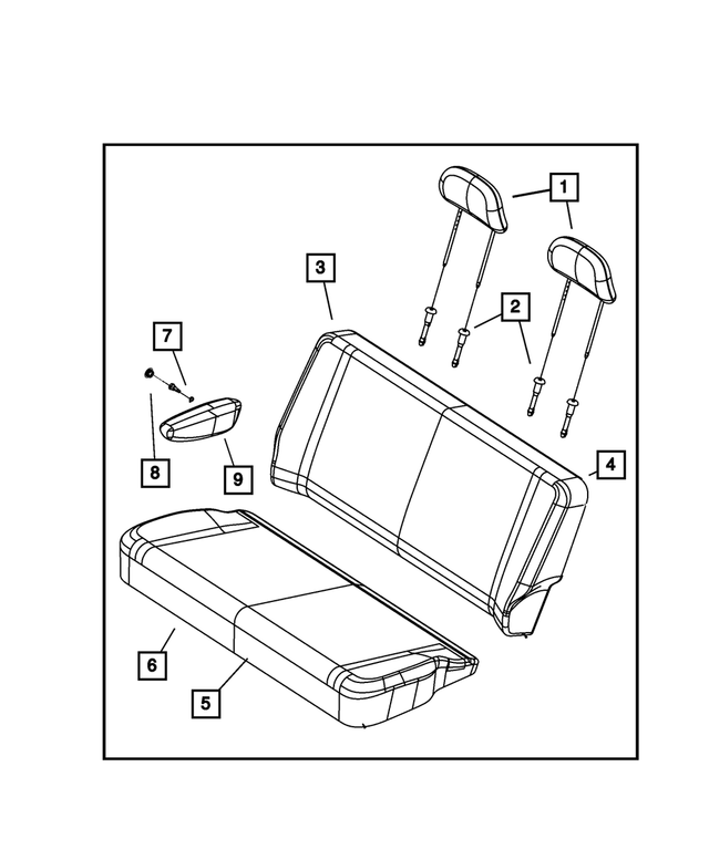 5MT78DX9AA - Interior Trim: Second Row Headrest for Mopar Image image