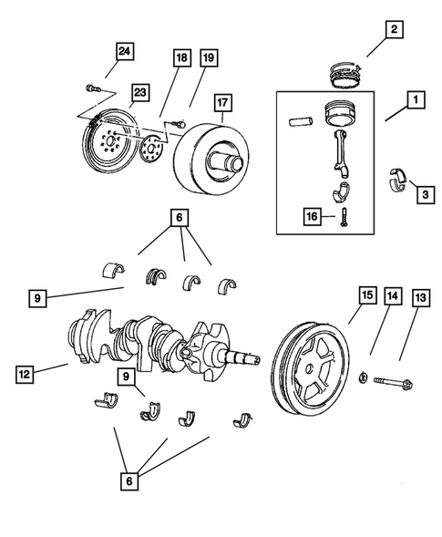 Crankshaft, Piston and Torque Converter for 2005 Dodge Caravan #0