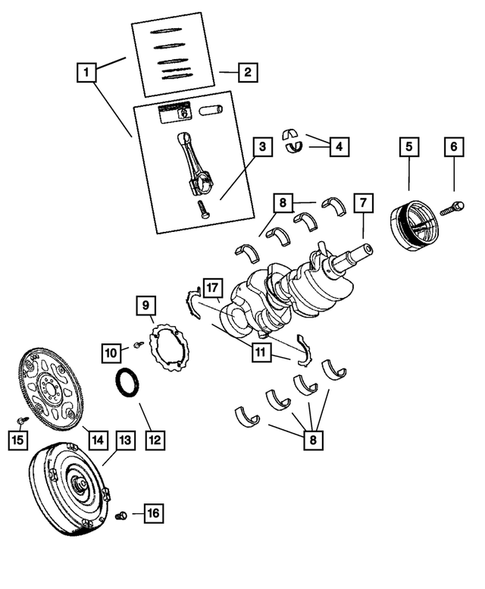 Crankshaft, Piston and Torque Converter for 2007 Jeep Grand Cherokee #0