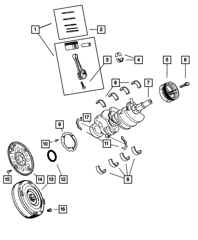 5012364AD - Engine 3.7L Six Cylinder [EKG]: Piston Ring Package for Mopar Image