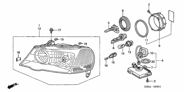 Headlight ('02-'03) for 2003 Acura TL #0