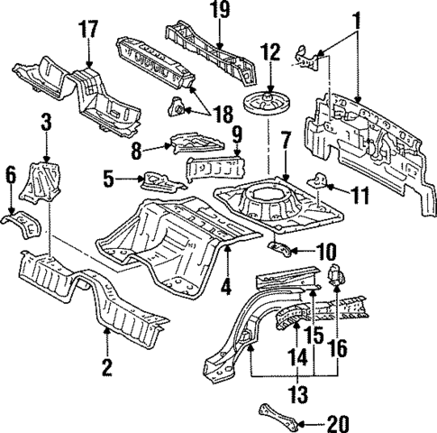 Rear Floor & Rails for 1995 Toyota Supra #0