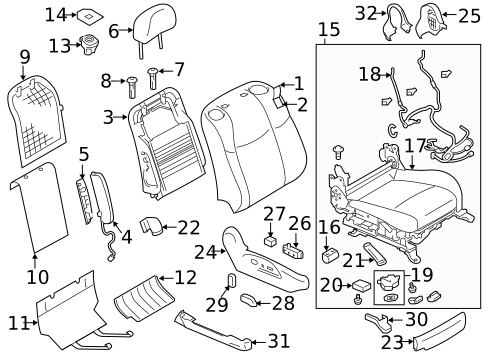 Front Seat Components for 2014 INFINITI Q70 #1