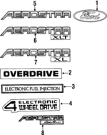 E9TZ9842528A - Body: Emblem for Ford: Aerostar, Bronco II, Explorer, F-150, F-250, F-250 HD, F-350, F-Super Duty Image