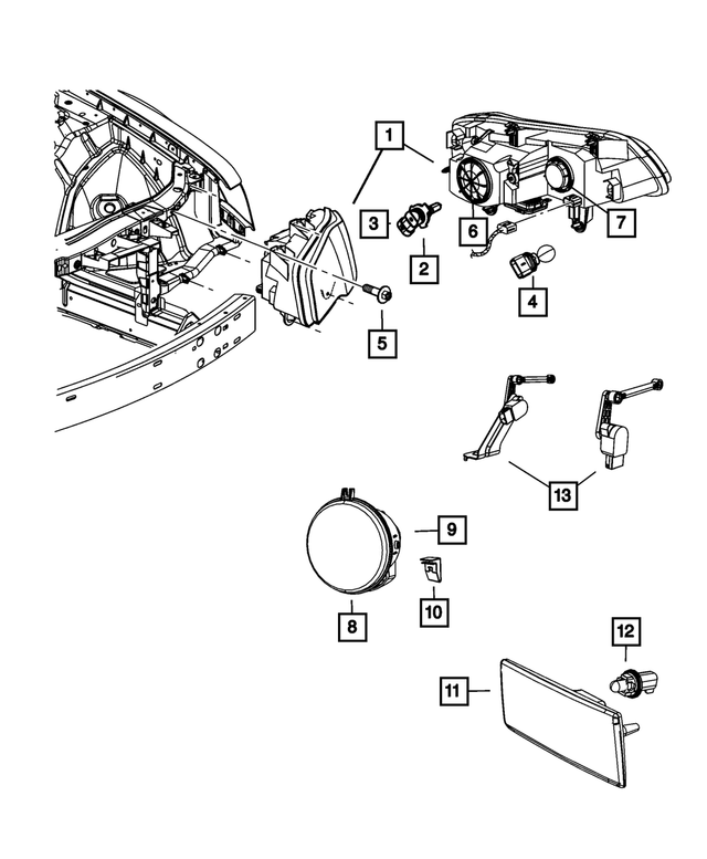 68085419AG - Electrical: Headlamp, Left for Mopar Image