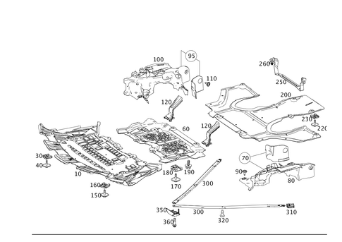 Engine Compartment Panelling, Gasoline Vehicles for 2018 Mercedes-Benz SL550 #0