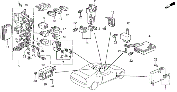 Control Unit (Cabin) for 1992 Honda Prelude #0
