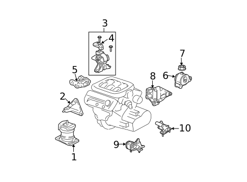 Engine & Trans Mounting for 2006 Acura MDX #0