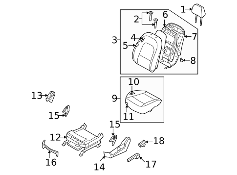 Front Seat Components for 2008 Hyundai Veracruz #3