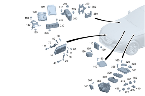 Control Units/Fuse Boxes/Relays in Engine Compartment for 2021 Mercedes-Benz S500 #0
