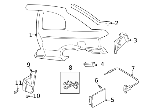 Quarter Panel & Components for 2002 Hyundai Accent #0