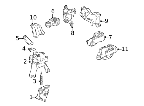 Engine & Trans Mounting for 2022 Acura TLX #0