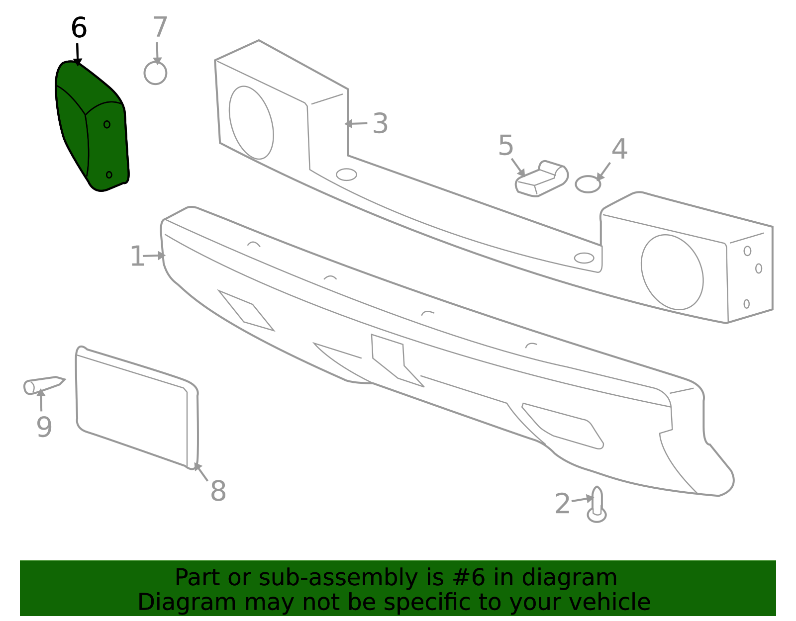 2003-2009 Hummer H2 Front Driver Side Bumper Impact Bar End Cap ...