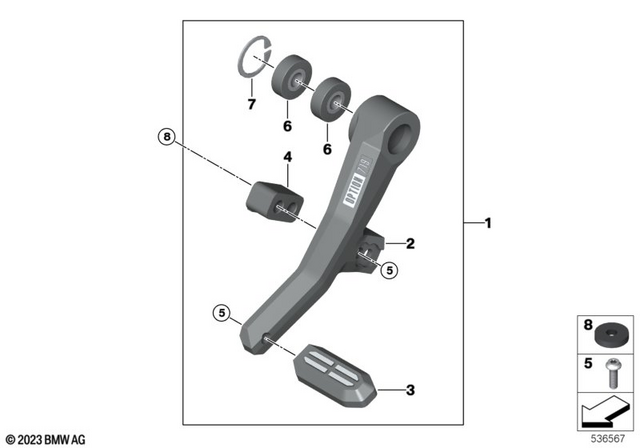 23417923281 - Manual Transmission: Gearshift Lever - Shadow for BMW-Motorrad Image