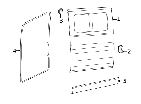 Door & Components for 2023 Ram ProMaster 3500 #1