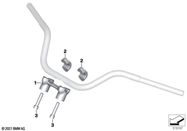 77222463841 - Retrofitting / Conversion / Accessories: Clamping Block Low, Chrome, Bottom - Universal for BMW-Motorrad Image