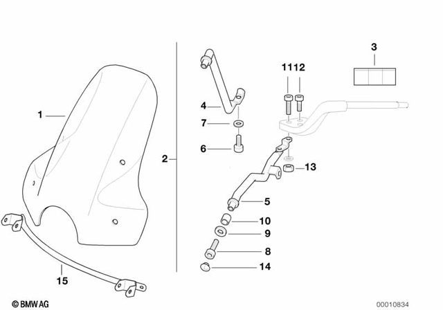 46632316764 - Frame and Mounting Parts: Windshield -  for BMW-Motorrad Image