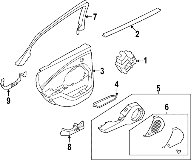 LJ8Z5827411BD - : Door Trim Panel for Ford: Mustang Mach-E Image
