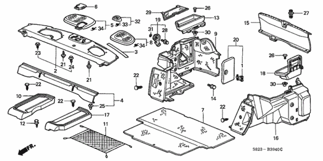 Rear Tray - Trunk Lining for 2002 Honda Accord #0