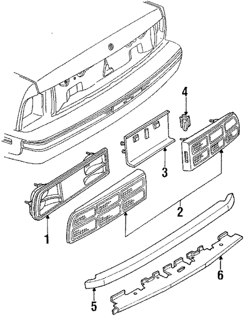 Tail Lamps for 1990 Chevrolet Cavalier #1