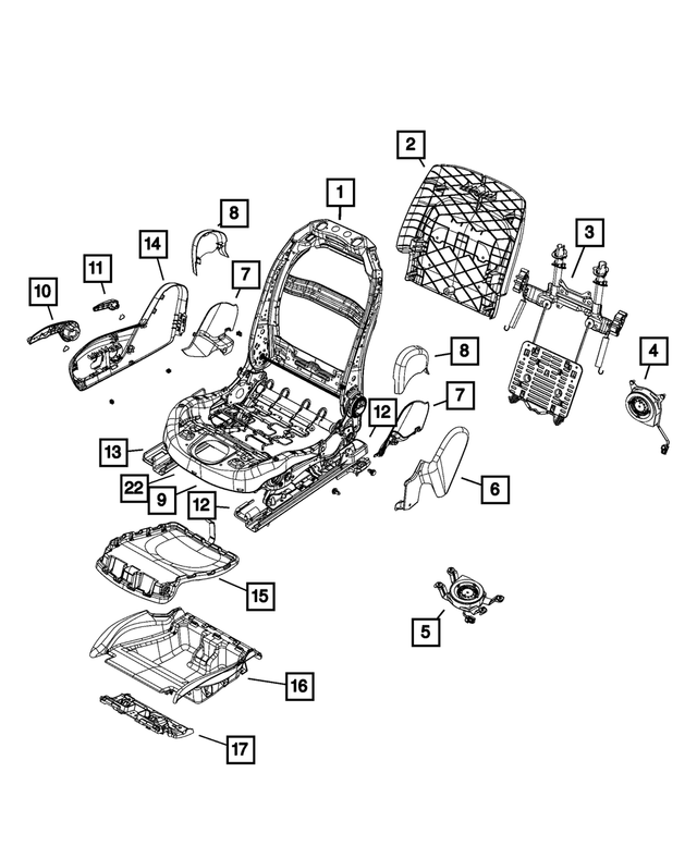 68260729AC - : Front Seat Back Frame for Mopar Image