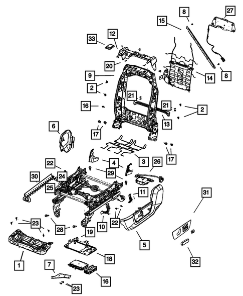 Front Seats - Adjusters, Recliners, Shields and Risers for 2012 Ram 2500 #0