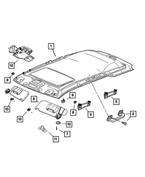 Headliners-Visors-Assist Straps for 2012 Jeep Grand Cherokee #0