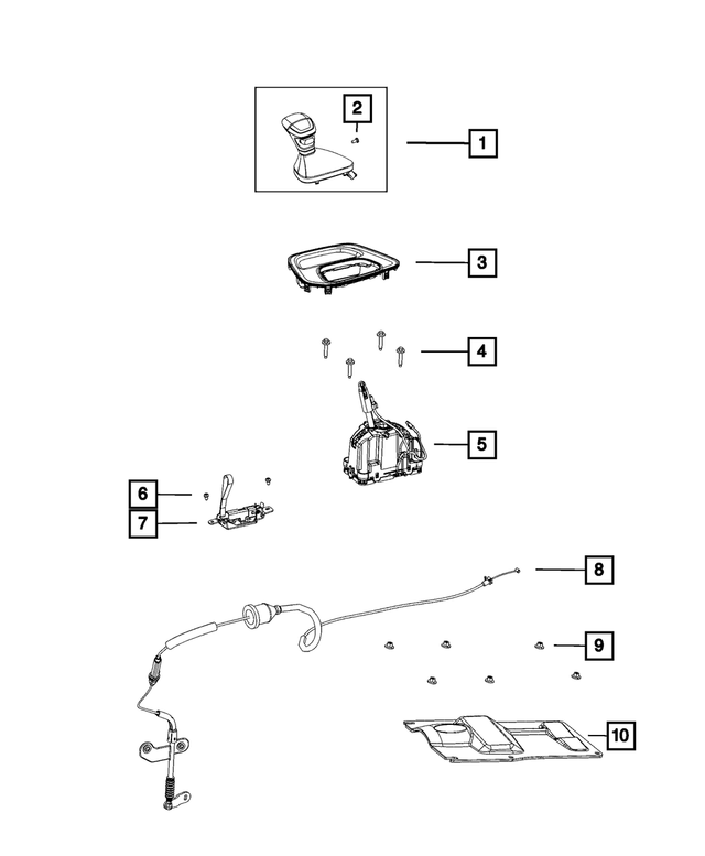5NH921X9AN - 8HP90; 8-Speed; Automatic Transmission: Transmission Shifter for Mopar Image
