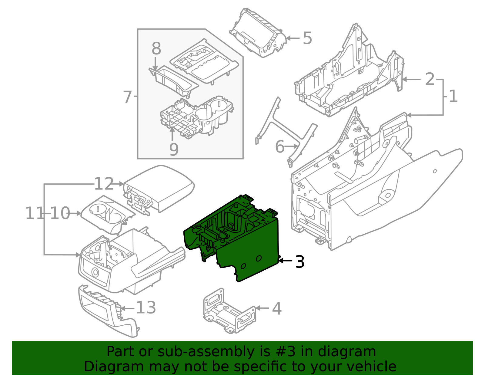 84620-R0000OFB - Rear Console 2022-2026 Kia Carnival | Kia.Parts Store
