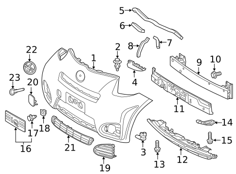 Bumper & Components - Front for 2014 Scion iQ #0