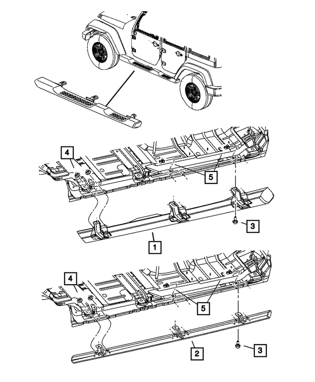55397069AI - Exterior Ornamentation: Body Side Sill, Left for Mopar Image