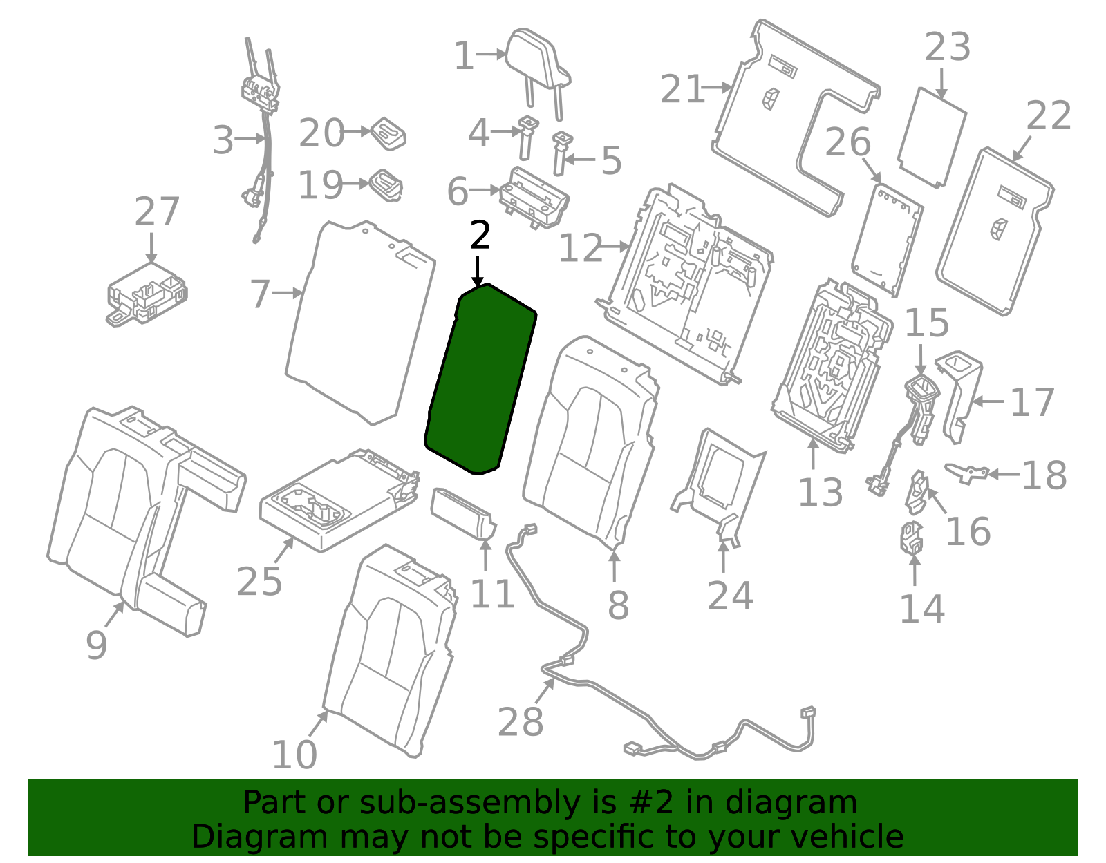 2019-2025 Volvo Headrest, Center 32248217 | OEM Parts Online