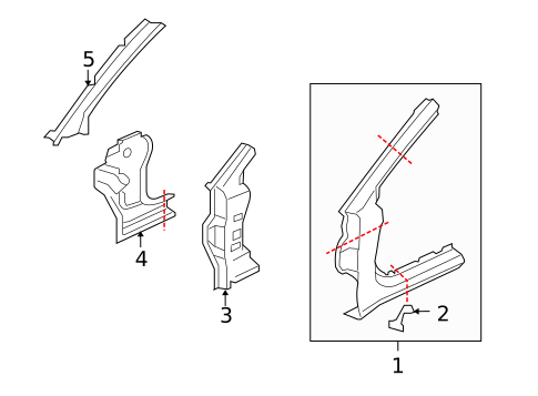 Hinge Pillar for 2008 Mitsubishi Lancer #0