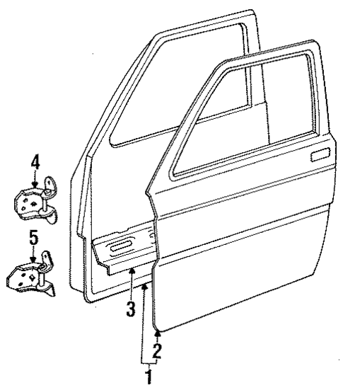 Door & Components for 1988 Chevrolet Spectrum #0